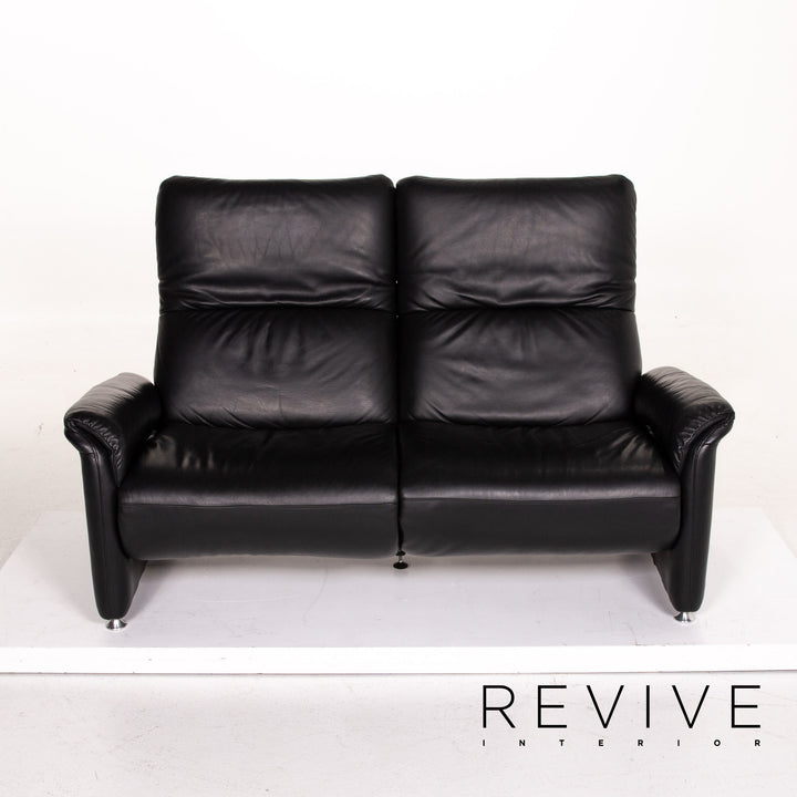 Willi Schillig Ergoline leather sofa black two-seater function relax function couch #14571