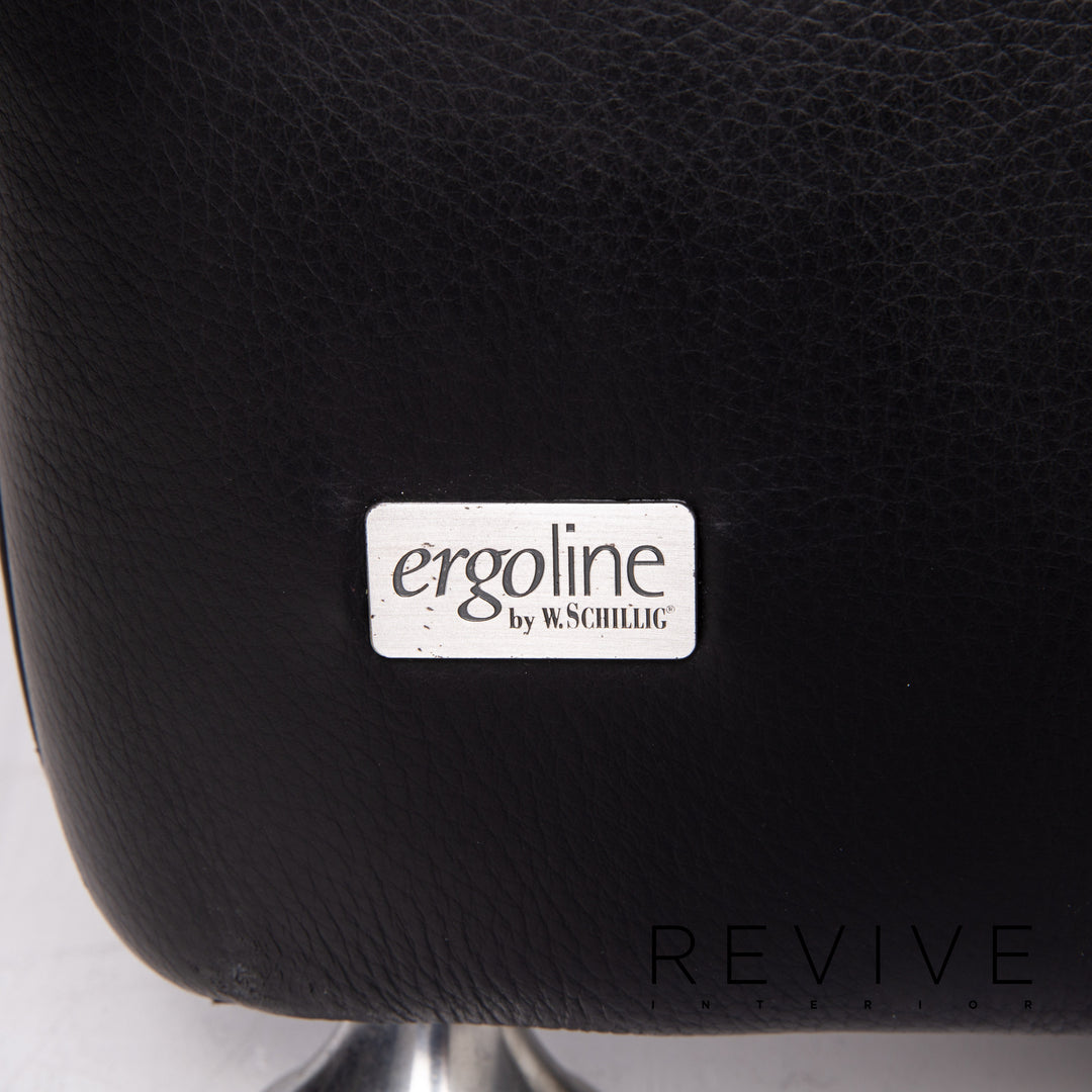 Willi Schillig Ergoline leather sofa black two-seater function relax function couch #14571