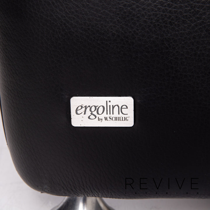 Willi Schillig Ergoline leather sofa black two-seater function relax function couch #14571