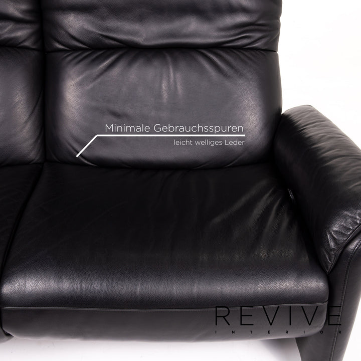 Willi Schillig Ergoline leather sofa black two-seater function relax function couch #14571
