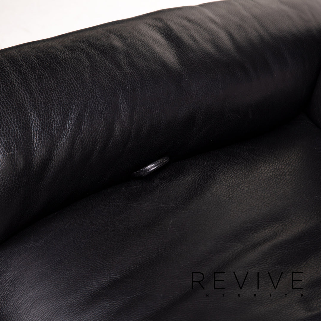 Willi Schillig Ergoline leather sofa black two-seater function relax function couch #14571