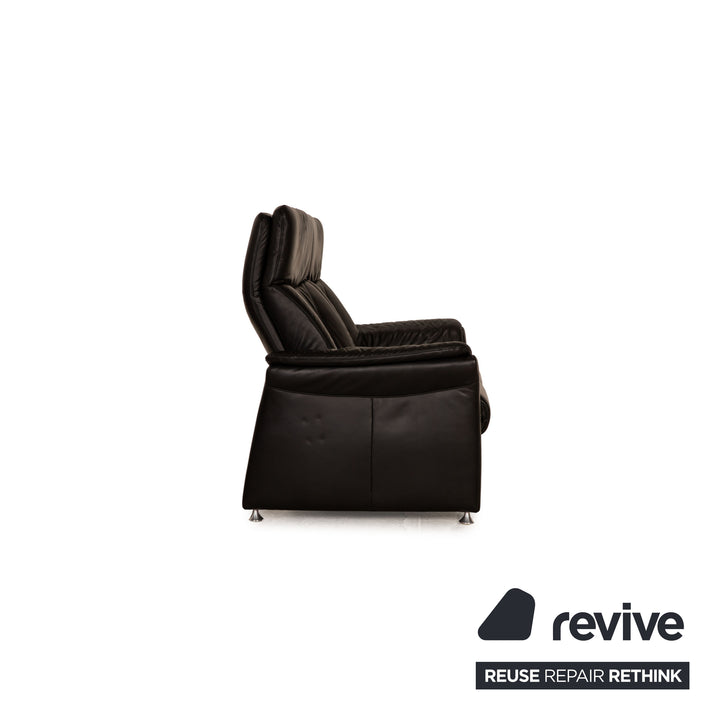 Willi Schillig Ergoline Plus Leder Zweisitzer Schwarz Sofa Couch elektrische Relax Funktion