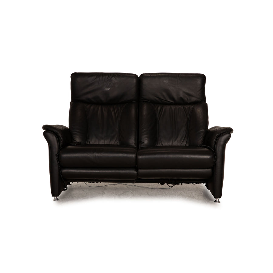 Willi Schillig Ergoline Plus Leder Zweisitzer Schwarz Sofa Couch elektrische Relax Funktion