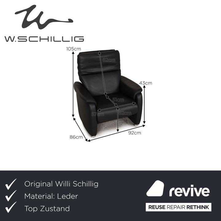 Willi Schillig Ergoline Armchair Longlife Leather Anthracite Relax function
