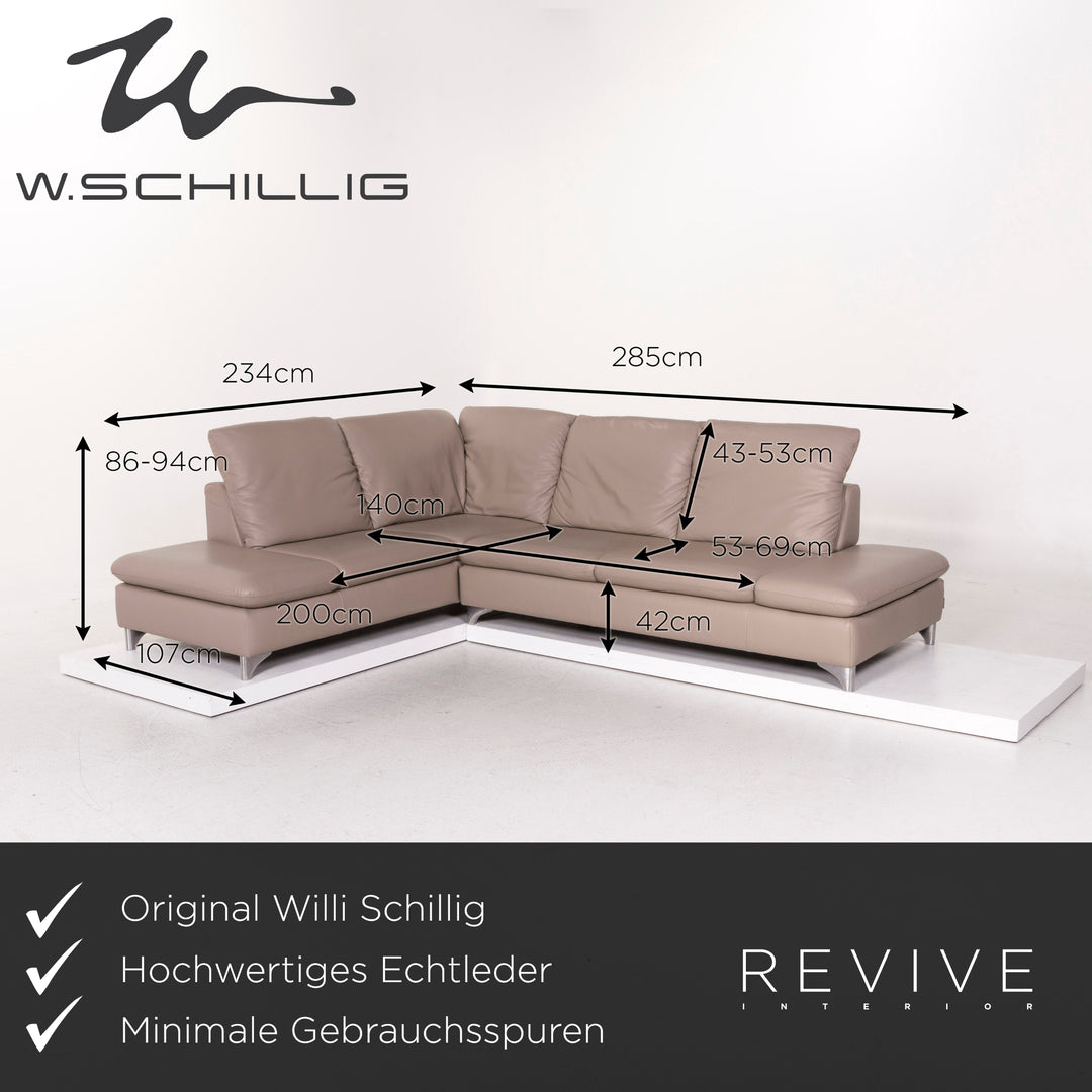 Willi Schillig Leder Ecksofa Beige Cappuccino Sofa Couch #12247