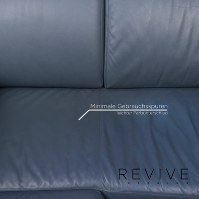 Willi Schillig Leder Ecksofa Blau Sofa Couch #12815