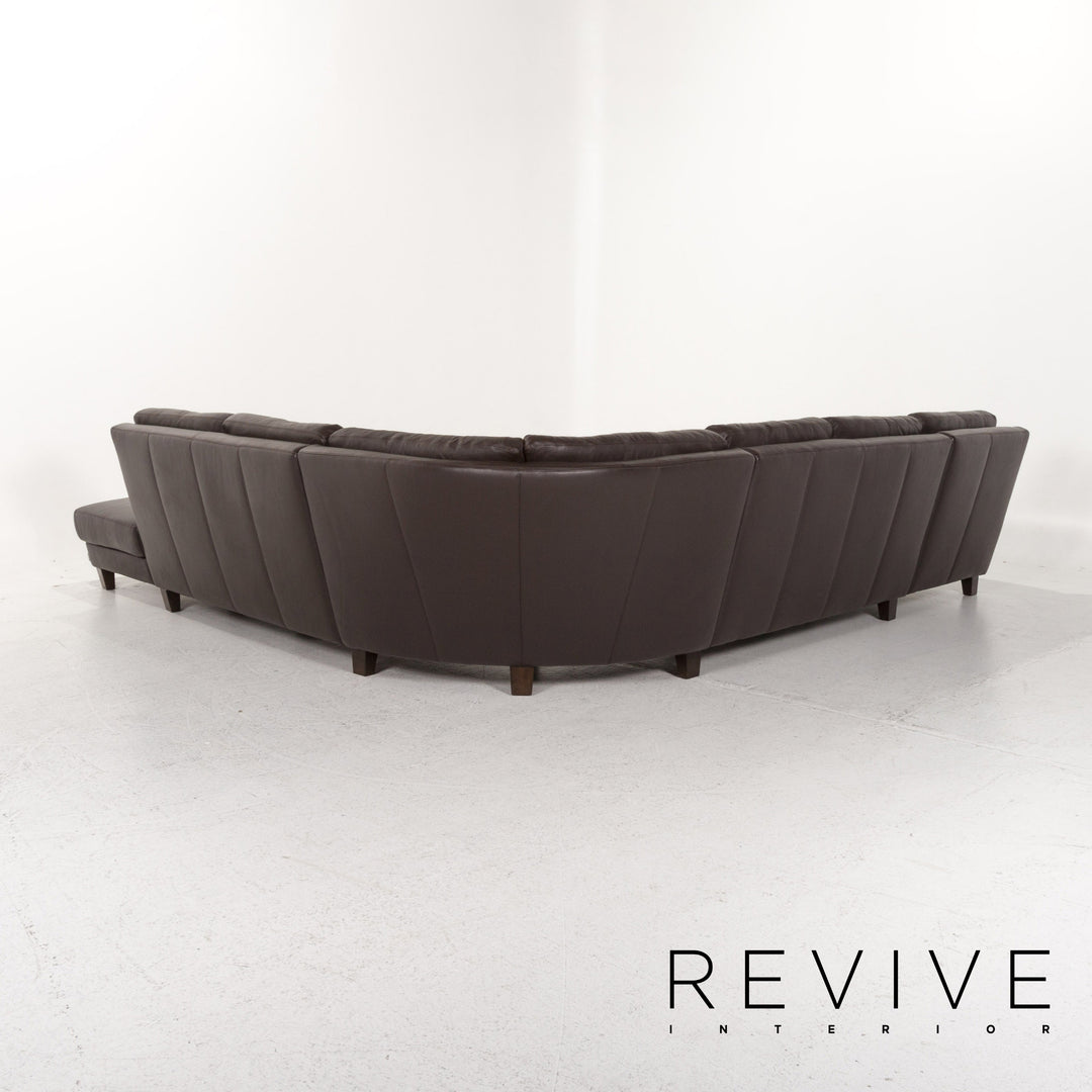 Willi Schillig Leder Ecksofa Braun Dunkelbraun Sofa Couch #13173