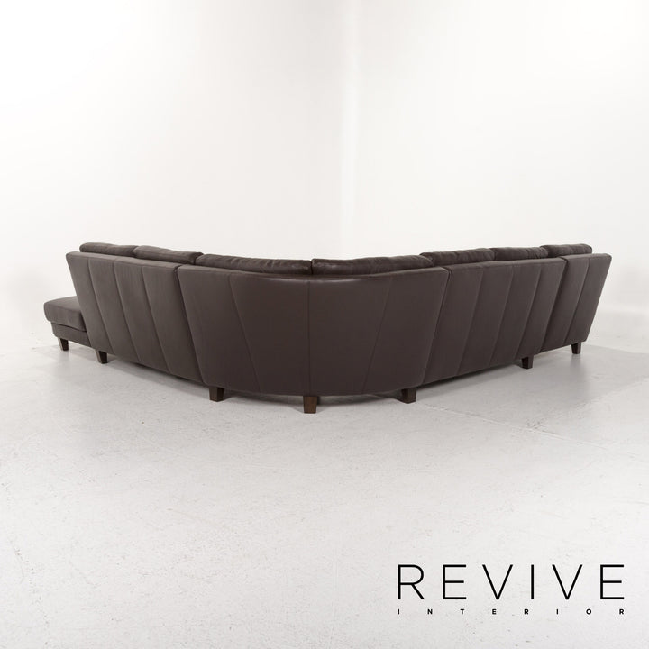 Willi Schillig Leder Ecksofa Braun Dunkelbraun Sofa Couch #13173