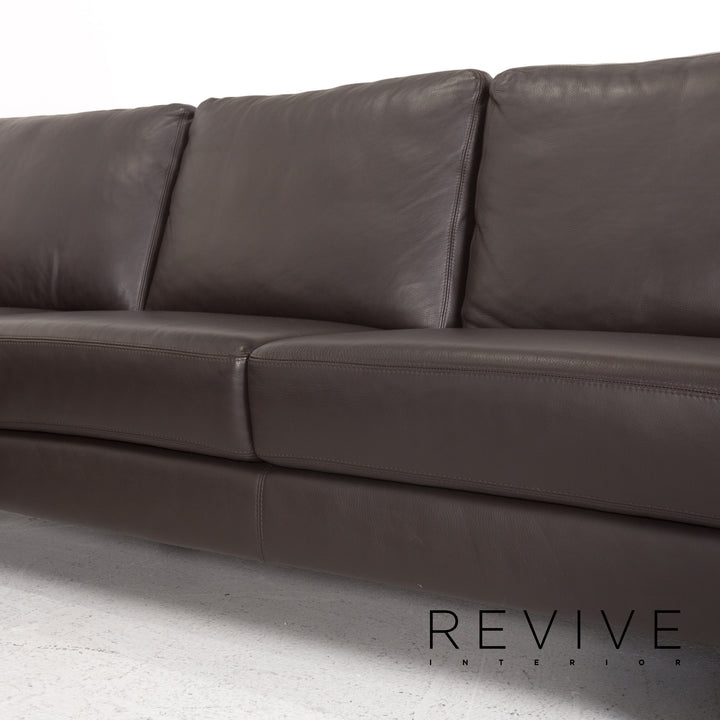 Willi Schillig Leder Ecksofa Braun Dunkelbraun Sofa Couch #13173