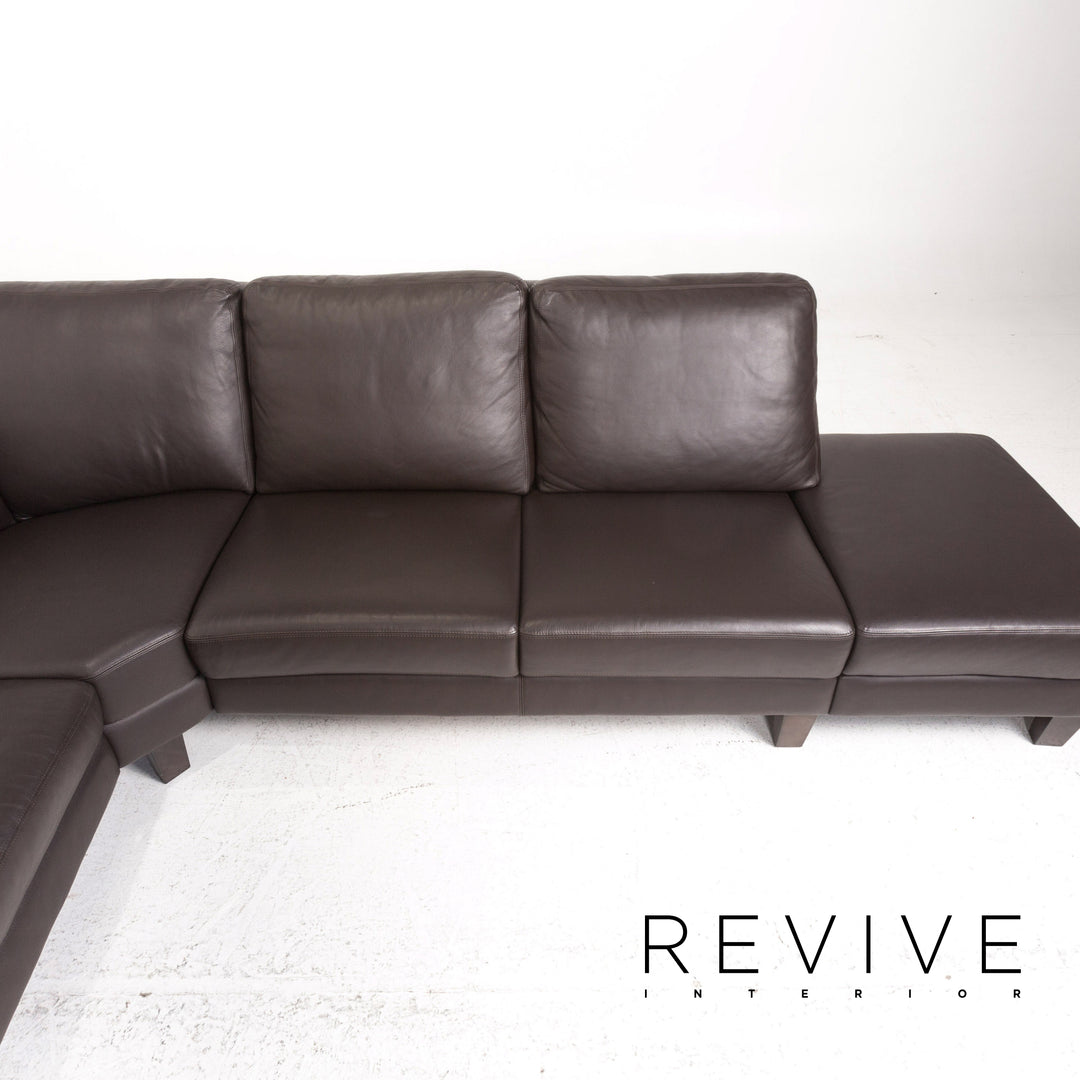 Willi Schillig Leder Ecksofa Braun Dunkelbraun Sofa Couch #13173
