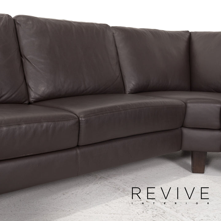 Willi Schillig Leder Ecksofa Braun Dunkelbraun Sofa Couch #13173