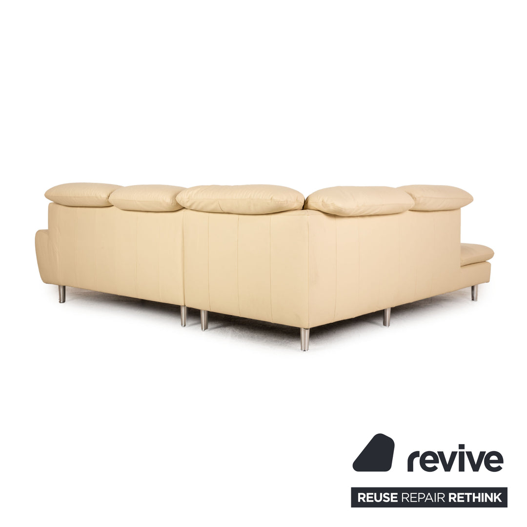 Willi Schillig leather corner sofa cream sofa couch function