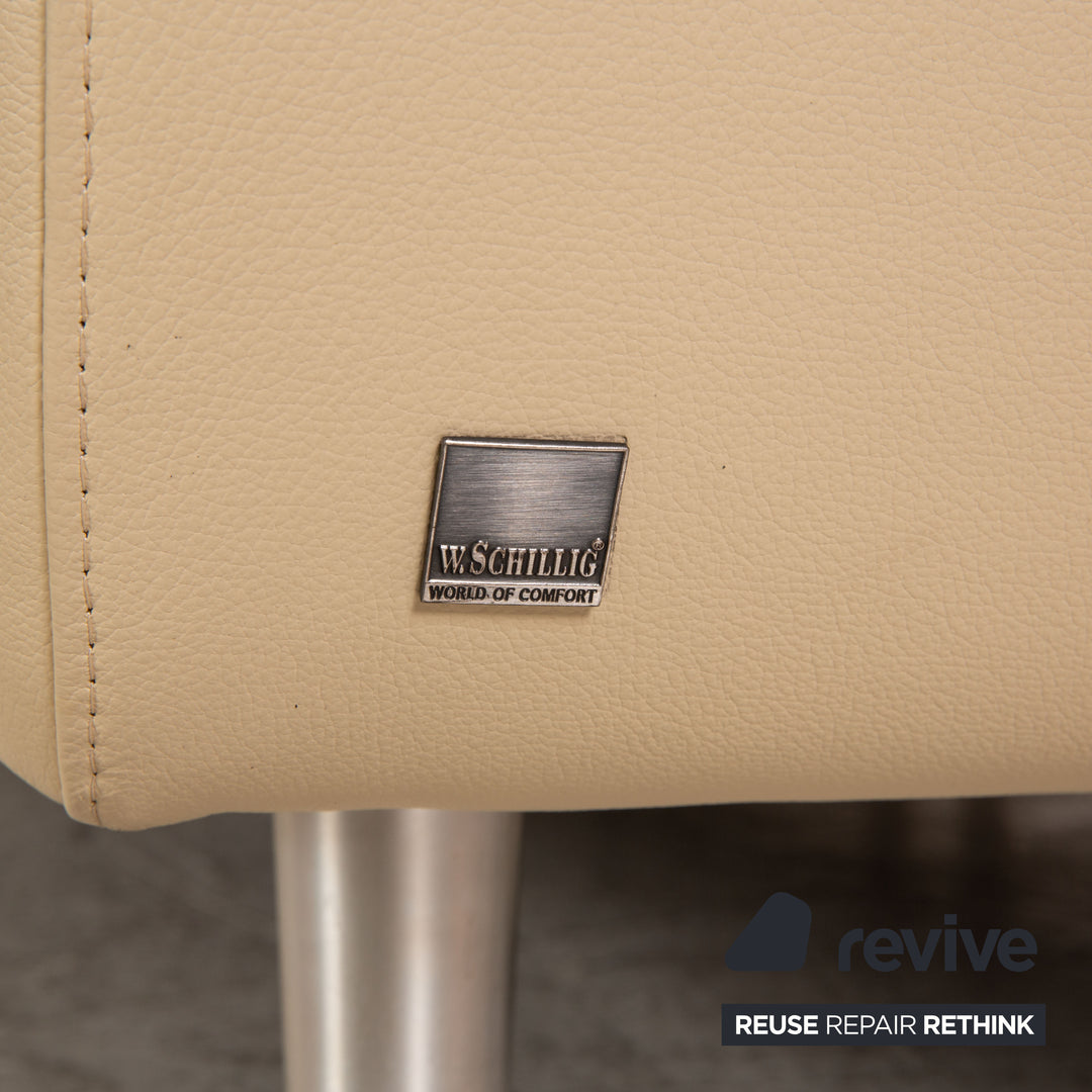 Willi Schillig leather corner sofa cream sofa couch function