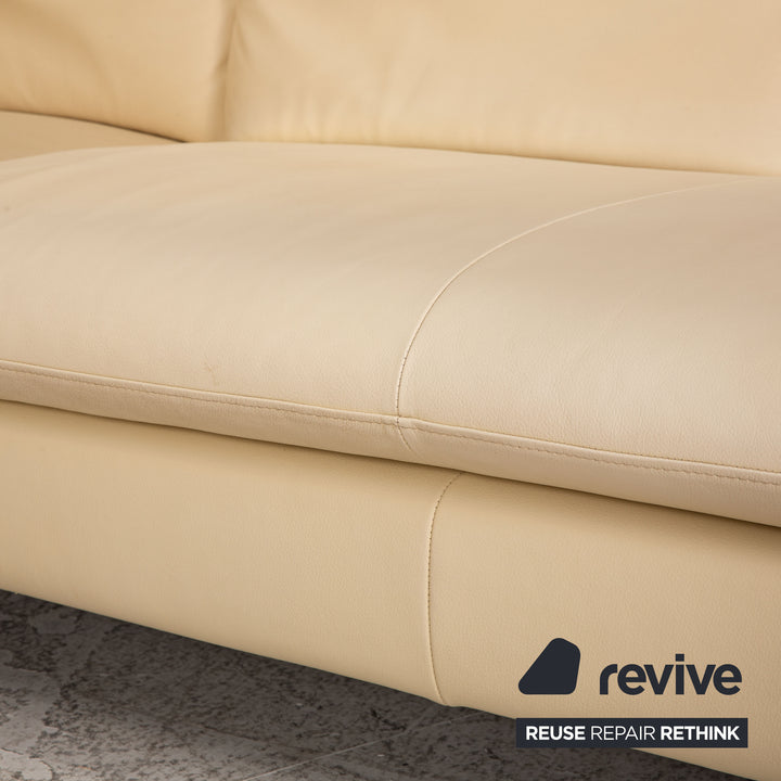 Willi Schillig leather corner sofa cream sofa couch function