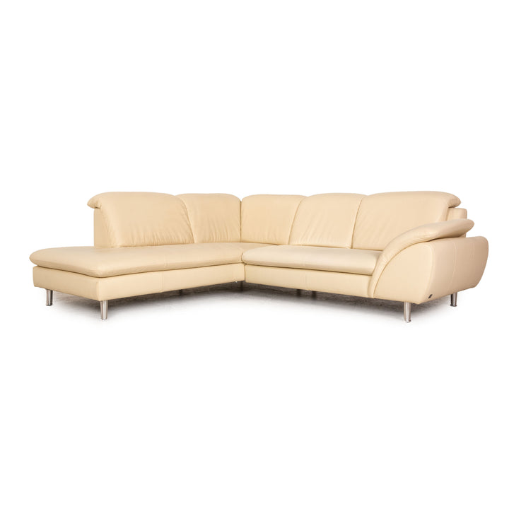 Willi Schillig leather corner sofa cream sofa couch function