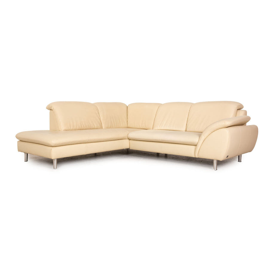 Willi Schillig leather corner sofa cream sofa couch function