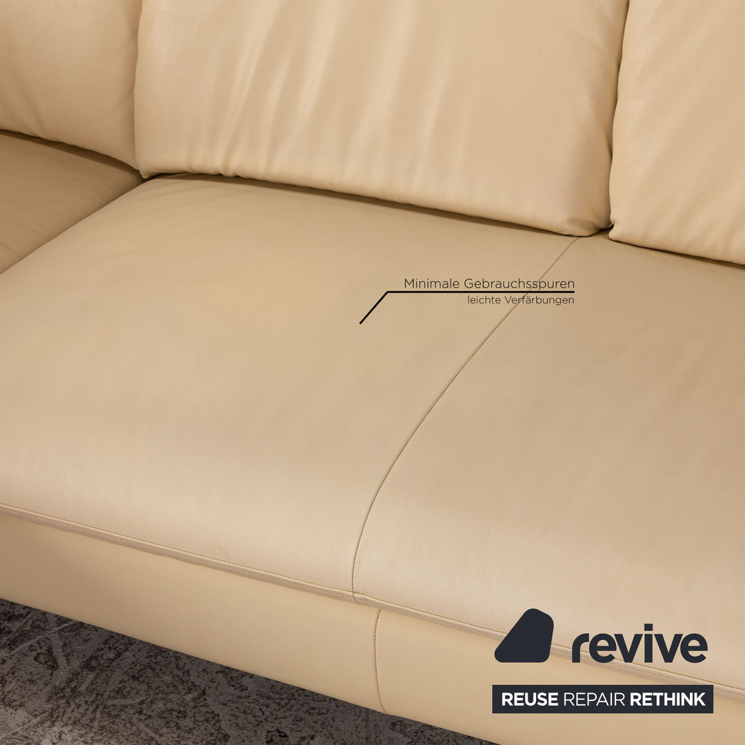 Willi Schillig leather corner sofa cream sofa couch function