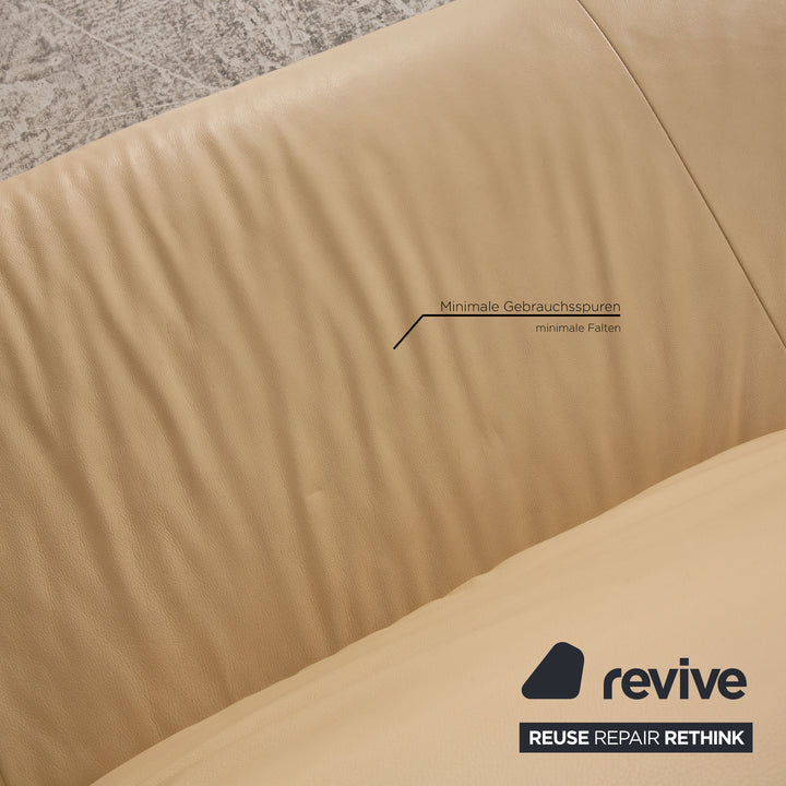 Willi Schillig leather corner sofa cream sofa couch function