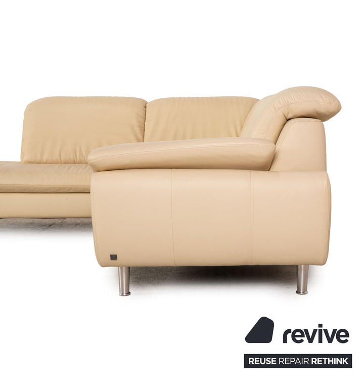Willi Schillig leather corner sofa cream sofa couch function