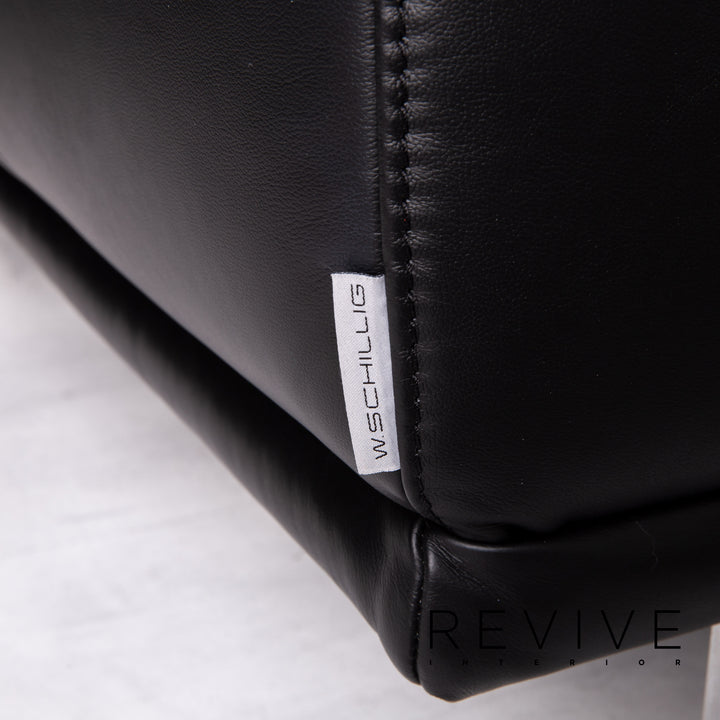 Willi Schillig Leather Corner Sofa Black Sofa Couch #14638
