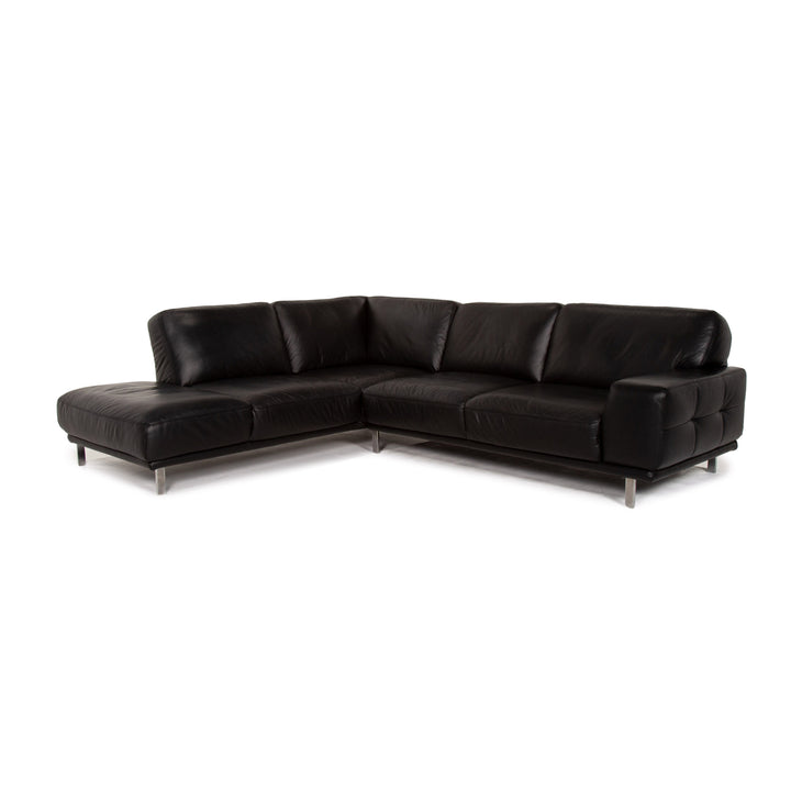 Willi Schillig Leder Ecksofa Schwarz Sofa Couch #14638