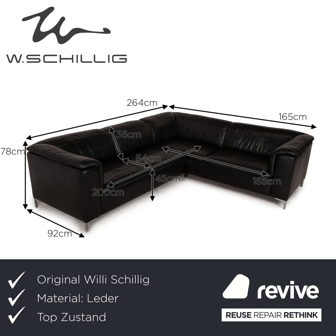 Willi Schillig Leder Ecksofa Schwarz Sofa Couch