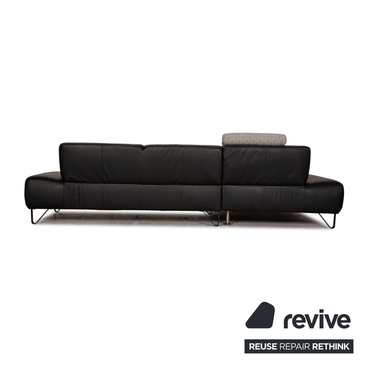 Willi Schillig Leather Corner Sofa Black Sofa Couch