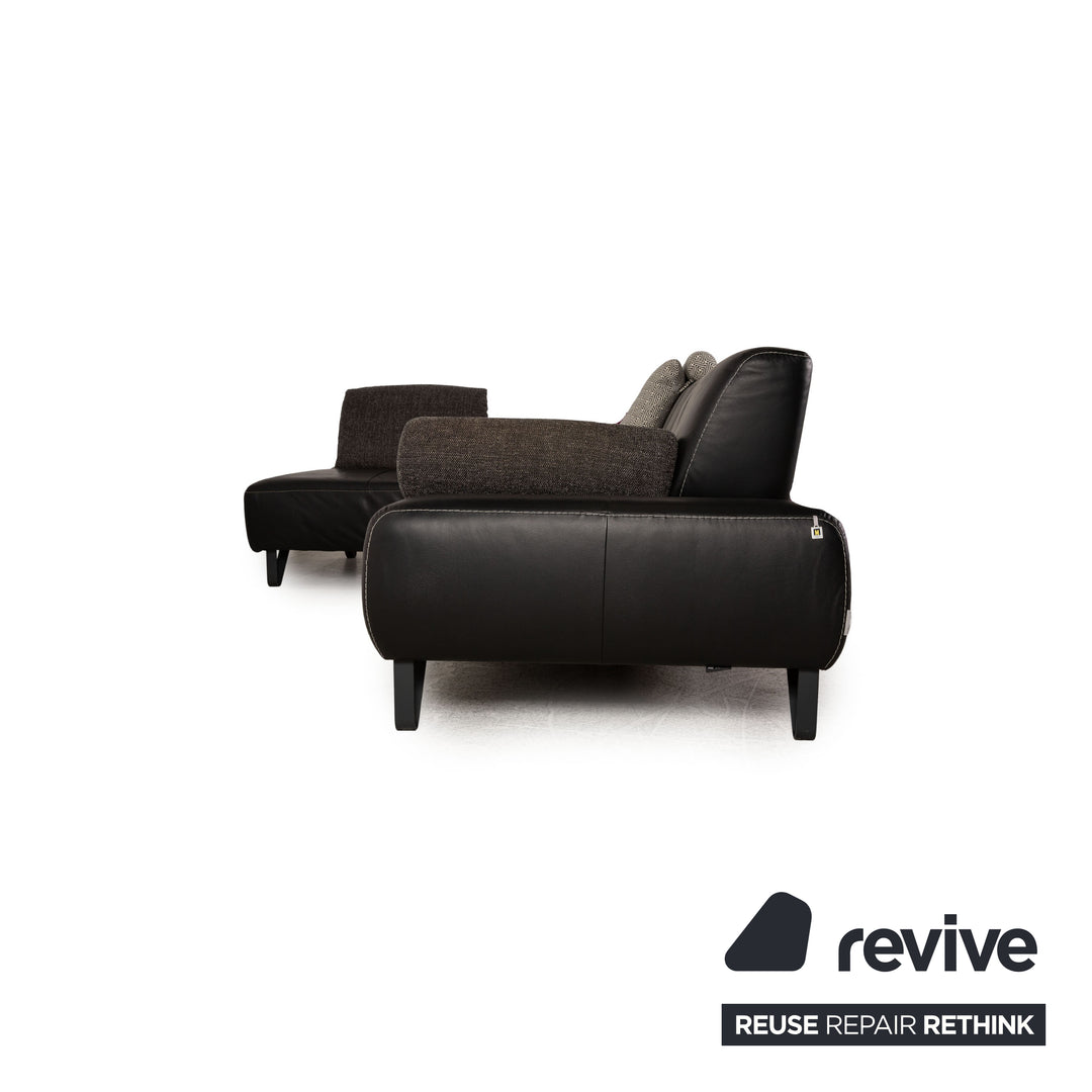 Willi Schillig Leather Corner Sofa Black Sofa Couch