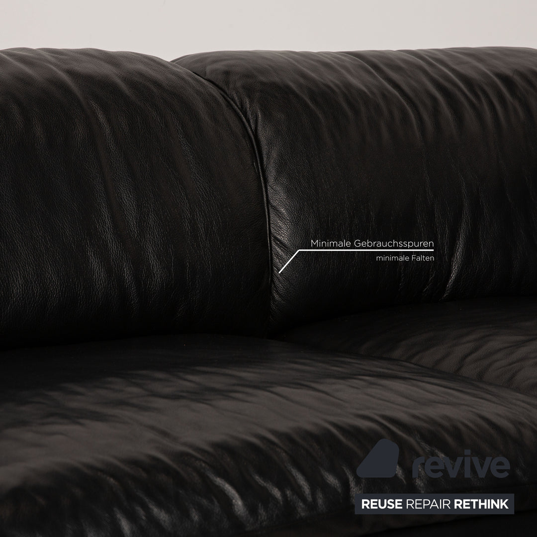 Willi Schillig Leather Corner Sofa Black Sofa Couch