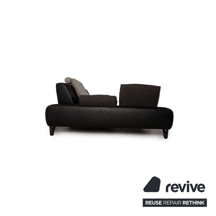 Willi Schillig Leather Corner Sofa Black Sofa Couch