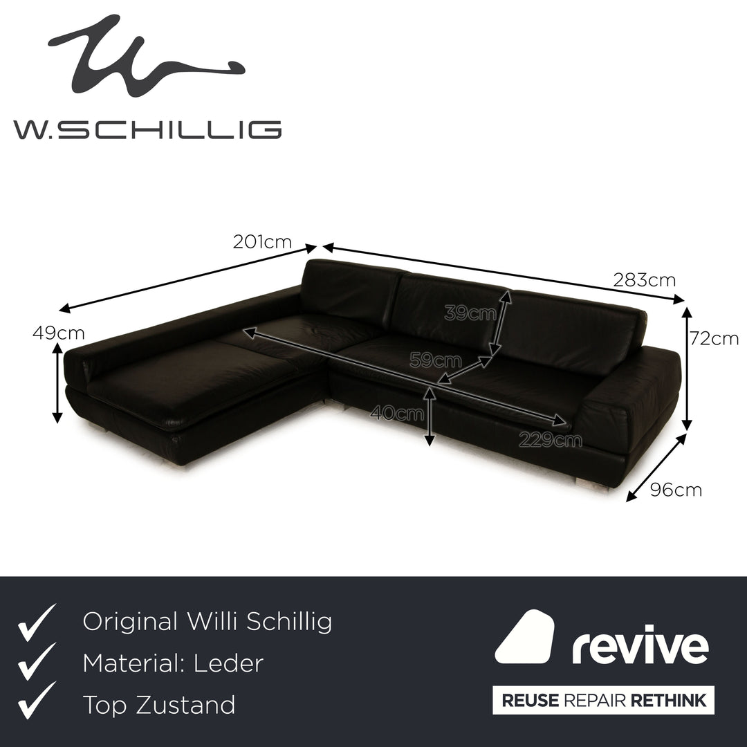Willi Schillig Leder Ecksofa Schwarz Sofa Couch