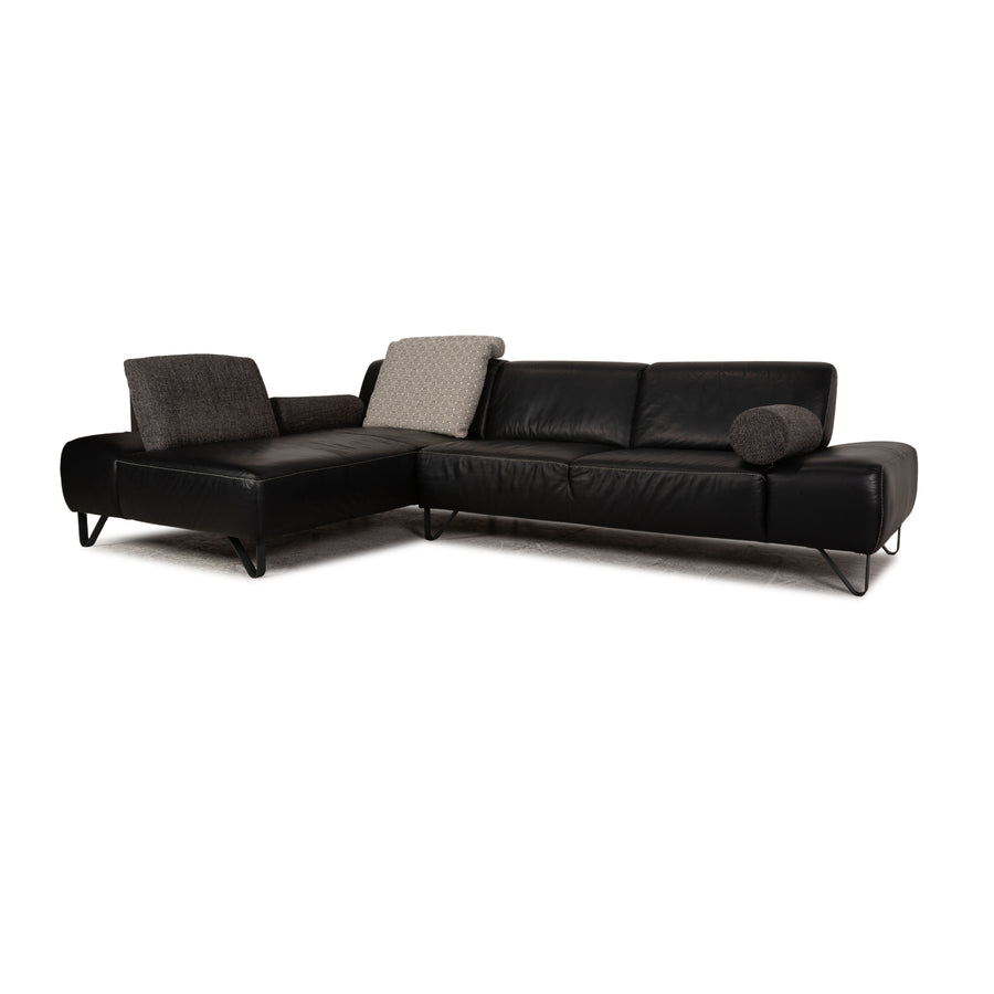 Willi Schillig Leather Corner Sofa Black Sofa Couch