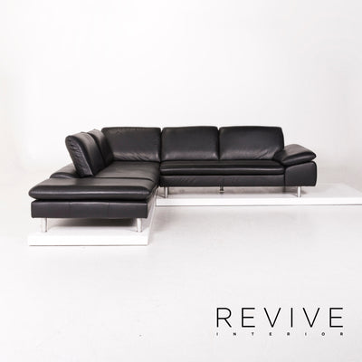 Willi Schillig Leder Ecksofa Schwarz Sofa Funktion Relaxfnktion Couch #12502