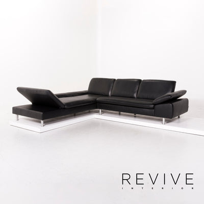 Willi Schillig Leder Ecksofa Schwarz Sofa Funktion Relaxfnktion Couch #12502