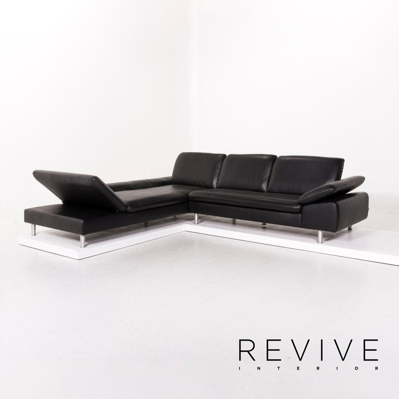 Willi Schillig Leder Ecksofa Schwarz Sofa Funktion Relaxfnktion Couch 