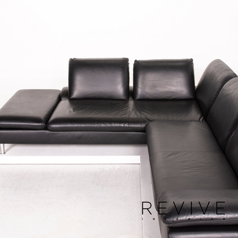 Willi Schillig Leder Ecksofa Schwarz Sofa Funktion Relaxfnktion Couch 