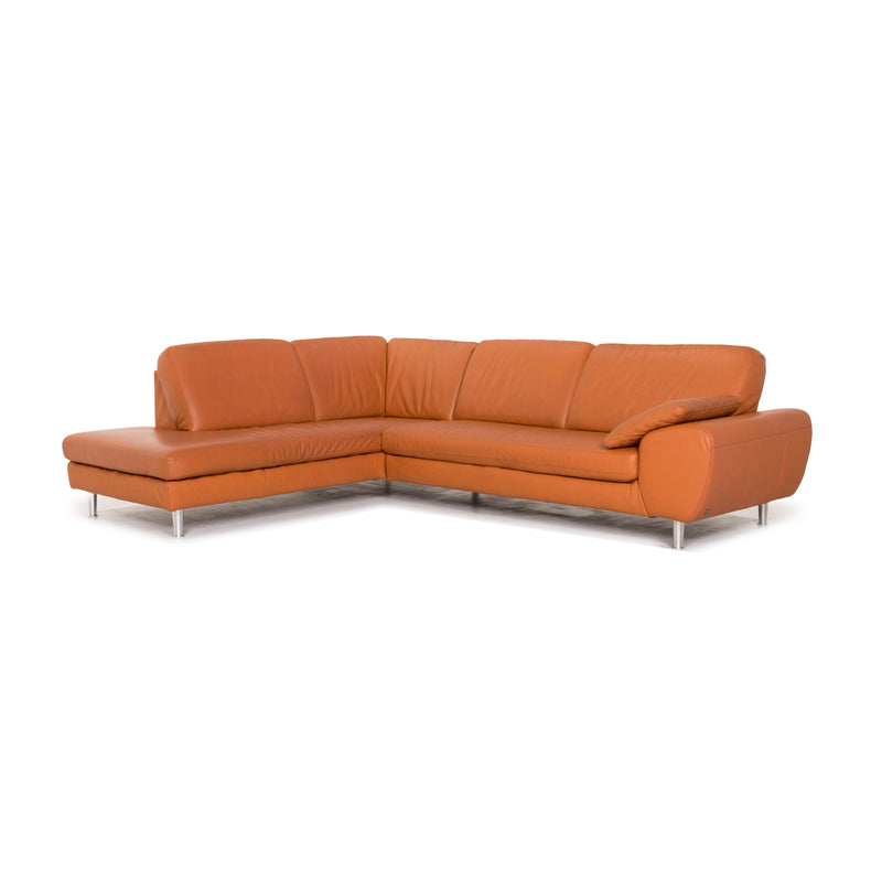 Willi Schillig Leder Ecksofa Terrakotta Orange Couch 