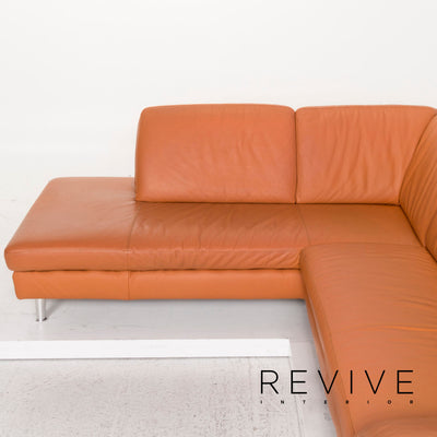 Willi Schillig Leder Ecksofa Terrakotta Orange Couch #12719