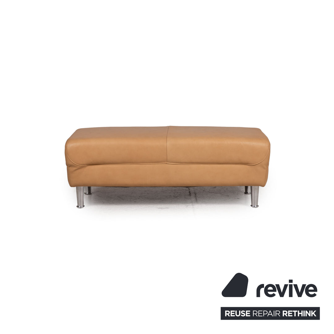 Willi Schillig Leder Hocker Beige