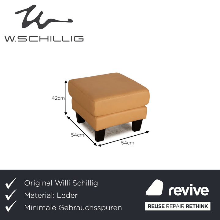 Willi Schillig Leather Stool Beige Sofa Couch