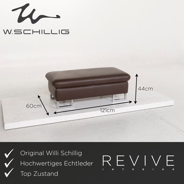 Willi Schillig Leather Stool Brown #13075