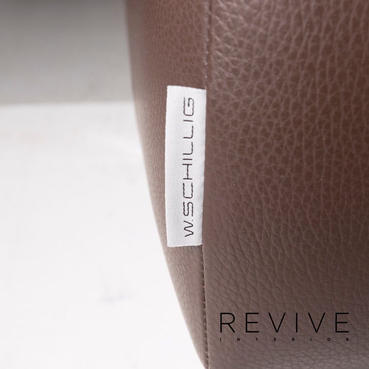 Willi Schillig Leather Stool Brown #13075