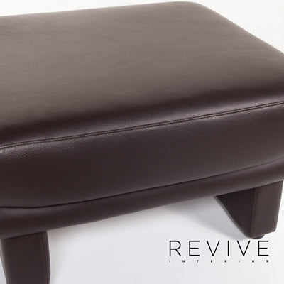 Willi Schillig Leder Hocker Braun Dunkelbraun Ottoman #13554