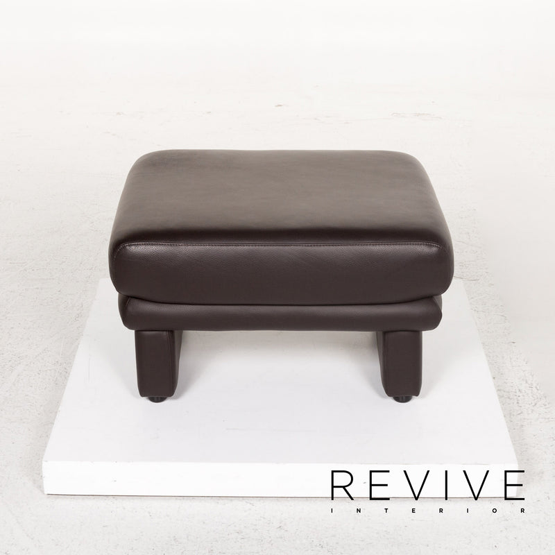 Willi Schillig Leder Hocker Braun Dunkelbraun Ottoman 