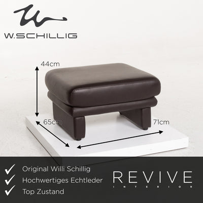 Willi Schillig Leder Hocker Braun Dunkelbraun Ottoman #13554