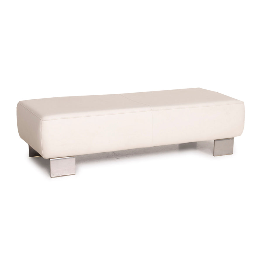 Willi Schillig Leder Hocker Creme