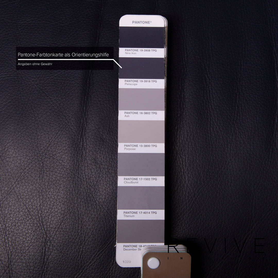 Willi Schillig Leather Stool Dark Blue #14966