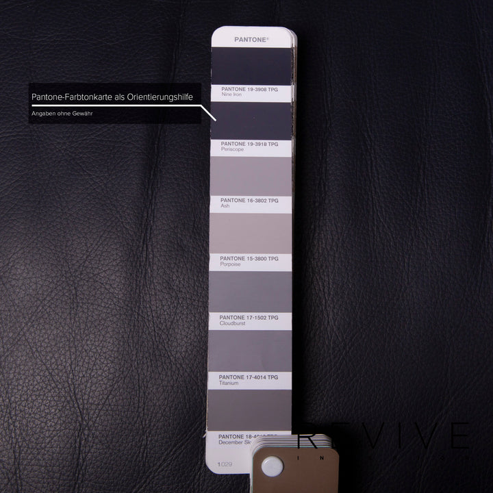 Willi Schillig Leather Stool Dark Blue #14966