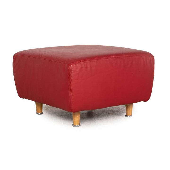 Willi Schillig Leather Stool Red