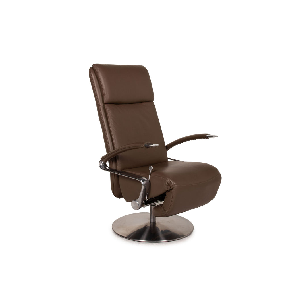 Willi Schillig Leather Armchair Brown Function Relaxation Armchair